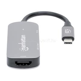 MANHATTAN Kábel átalakító - USB-C to HDMI  3-in-1 (HDMI, USB-A, USB-C PD (100 W)) MANHATTAN_130707 small