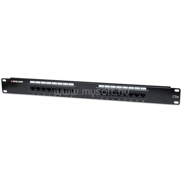 MANHATTAN Patch panel - CAT5e UTP patch panel, 16 portos, 1U, Fekete