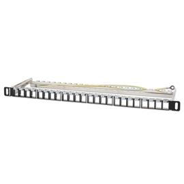 MANHATTAN Patch panel - Üres patch panel, 24 portos, 10" 0.5U, Fekete MANHATTAN_721011 small