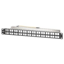 MANHATTAN Patch panel - Üres patch panel, 48 portos, 10" 1U, Fekete MANHATTAN_721028 small