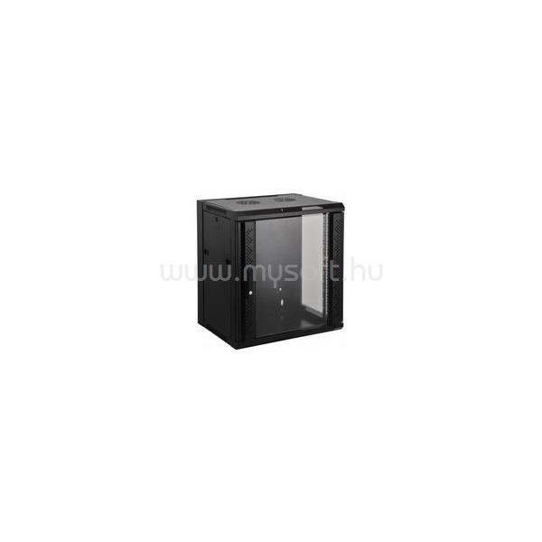 MANHATTAN Rackszekrény - 19" fali kivitel (12U, 635 (h) x 570 (w) x 450 (d) mm, Flatpack, Fekete)