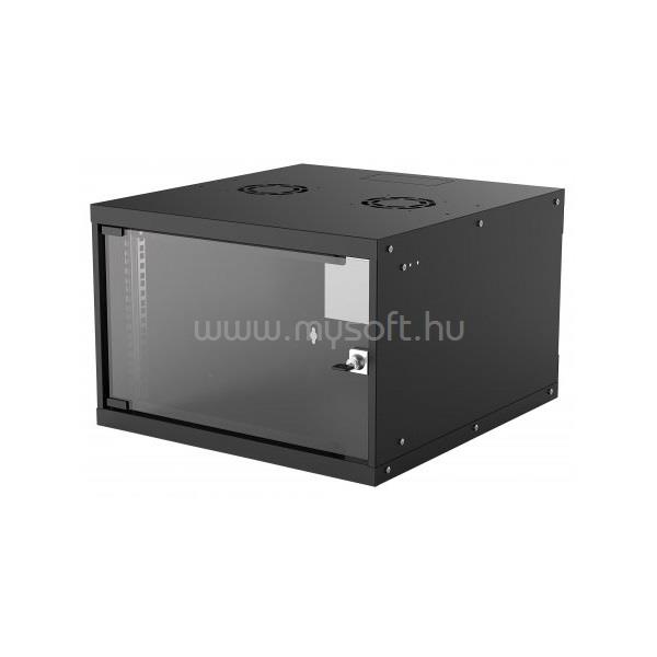 MANHATTAN Rackszekrény - 19" fali kivitel (6U, 353 (h) x 540 (w) x 560 (d) mm, IP20, Flatpack, Fekete)