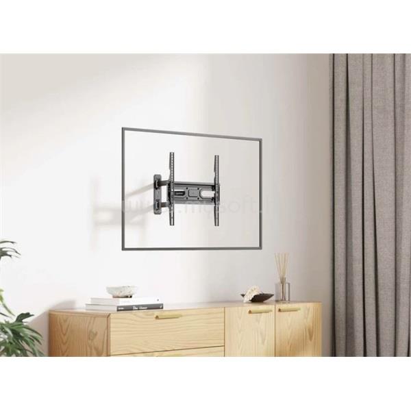 MANHATTAN TV állvány - Fali, dönthető, forgatható, szintezhető, TV állvány Fekete (max.VESA:400x400)(32"-55"-ig)