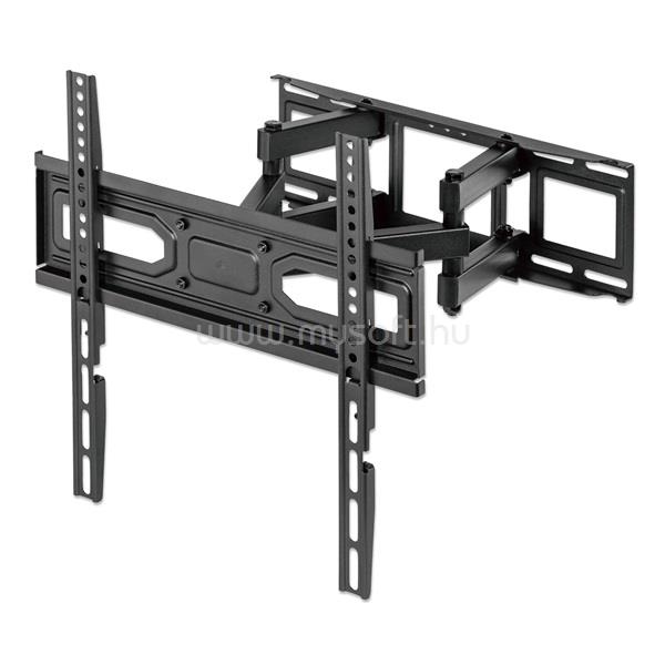 MANHATTAN TV állvány - Fali, dönthető, forgatható, szintezhető, TV állvány Fekete (max.VESA:400x400)(32"-70"-ig)