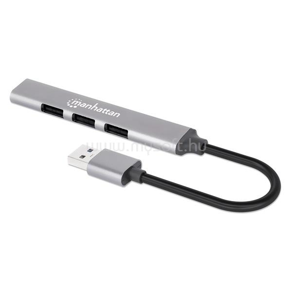 MANHATTAN USB HUB - 4db USB 3.0 / 2.0 Combo Hub, USB-A Male to 4db USB-A females, Ezüst