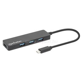 MANHATTAN USB HUB - 4db USB 3.0 Type-C Hub, USB-C Male to 4db USB-A Females, Fekete MANHATTAN_164924 small