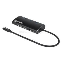 MANHATTAN USB HUB- USB-C Male to HDMI, 3db USB-A Ports, USB-C, Gigabit RJ45 Port és SD/MicroSD MANHATTAN_152440 small