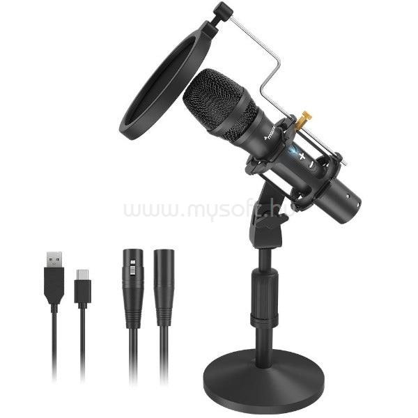 MAONO Asztali Mikrofon AU-HD300T, USB/XLR Zero-Latency Monitoring Cardioid Dynamic Mic