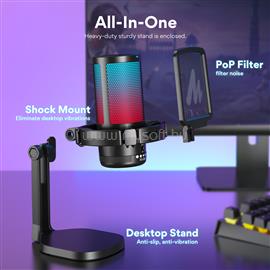 MAONO DGM20 USB Streamer/Gamer Mikrofon RGB (fekete) DGM20_black small