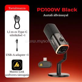 MAONO PD100W vezeték nélküli streamer mikrofon RGB (fekete) PD100W_black small