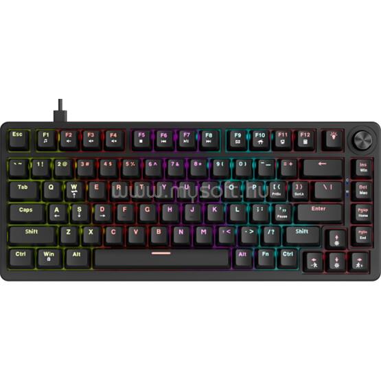 MARVO Arma 82 TNT Peach linear mechanikus gamer vezetékes billentyűzet amerikai angol lokalizáció (fekete)
