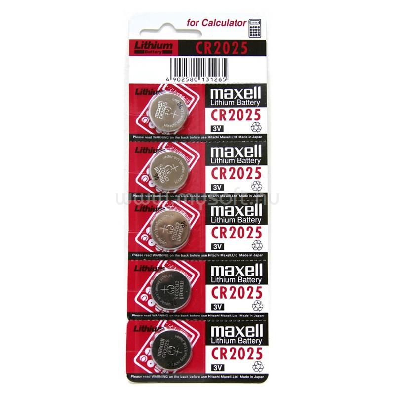 MAXELL CR2025x5 csomag (tépheto bliszter) 3V-os lítium gombelem