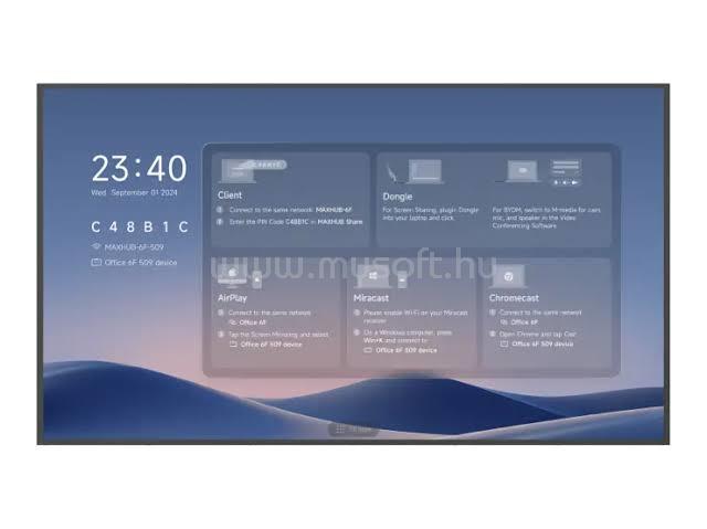 MAXHUB Commercial kijelző 55" - ND55CMB (3840x2160, 500 nit, 2.0 SPK 24/7h, Android 11.0, 4GB, 32GB, Wifi)