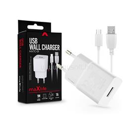 MAXLIFE TF-0102 univerzális fehér hálózati töltő adapter + 1m microUSB töltő és adatkábel TF-0102 small