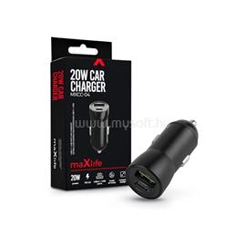 MAXLIFE TF-0166 USB/Type C 20W PD3.0 QC3.0 fekete szivargyújtós gyorstöltő adapter TF-0166 small