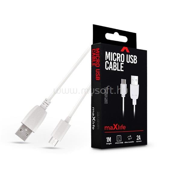 MAXLIFE TF-0177 Micro USB 2A adat- és töltőkábel 1 m (fehér)