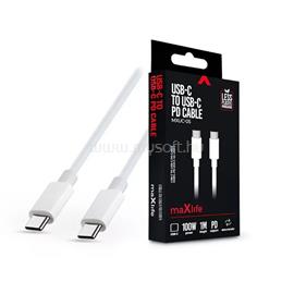 MAXLIFE TF-0181 100W USB Type-C apa-apa adat- és töltőkábel 1 m (fehér) TF-0181 small