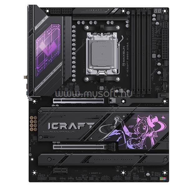 MAXSUN Alaplap - AMD MS-ICRAFT B850 AIGA AM5 (B850, ATX, 4xDDR5 8400MHz, 2xSATA3, 4xM.2, HDMI, DP)