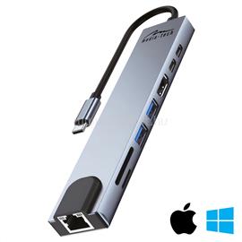 MEDIA-TECH 8in1 GIGA LAN HUB dokkoló állomás MT5046 small