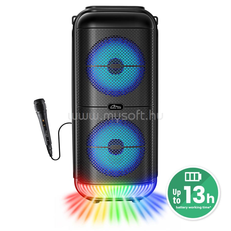 MEDIA-TECH BT POWER AUDIO hordozható Bluetooth hangszóró mikrofonnal