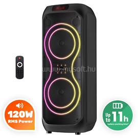 MEDIA-TECH BT POWER AUDIO MAX hordozható nagyméretű bluetooth hangszóró MT3185 small