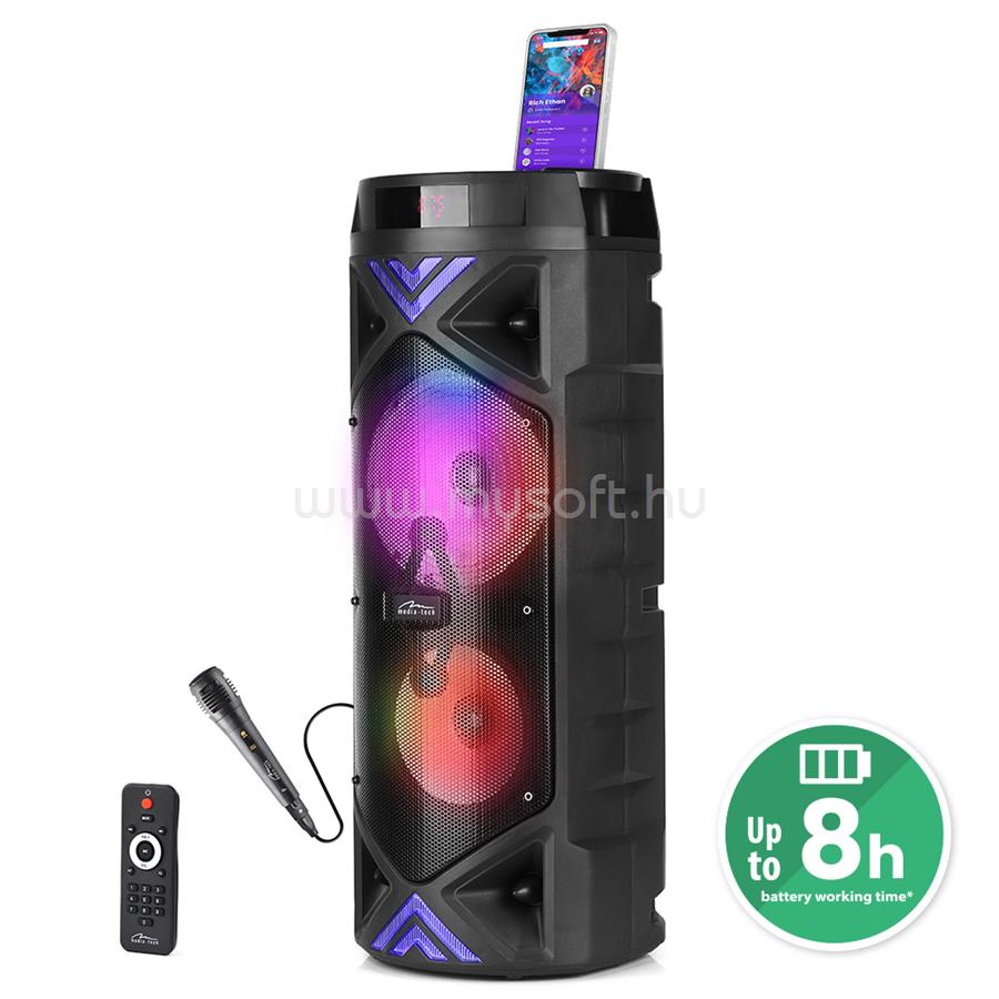 MEDIA-TECH FUNBOX KEG PRO XXL hordozható Bluetooth hangszóró mikrofonnal
