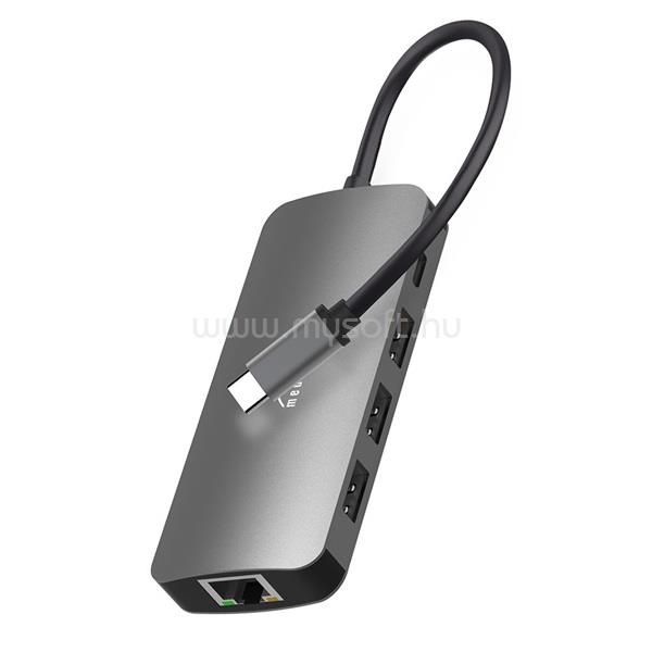 MEDIA-TECH USB-C HUB PRO 8in1 LAN, HDMI, kártyaolvasó, PD