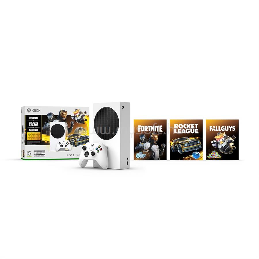 MICROSOFT Xbox Series S 512GB játékkonzol (fehér) + Gilded Hunter csomag (tartalmak a Fortnite, Rocket League, Fallguys játékokhoz)