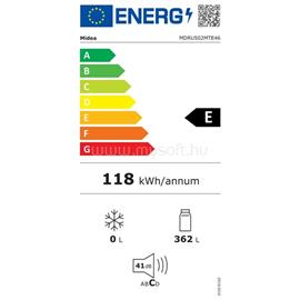 MIDEA MDRU502MTE46 inox, egyajtós, Hűtő:362L, No frost hűtőszekrény MDRU502MTE46 small