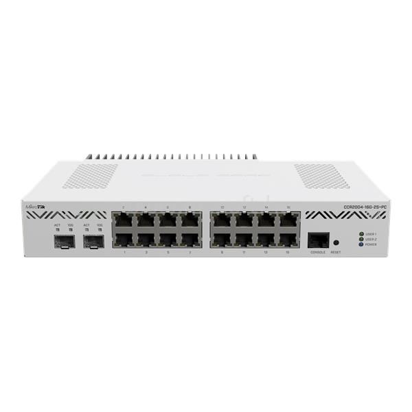 MIKROTIK CCR2004-16G-2S+PC vezetékes Cloud Core router 16x1000Mbps + 2x10Gbit SFP+, Fémházas, Rackes