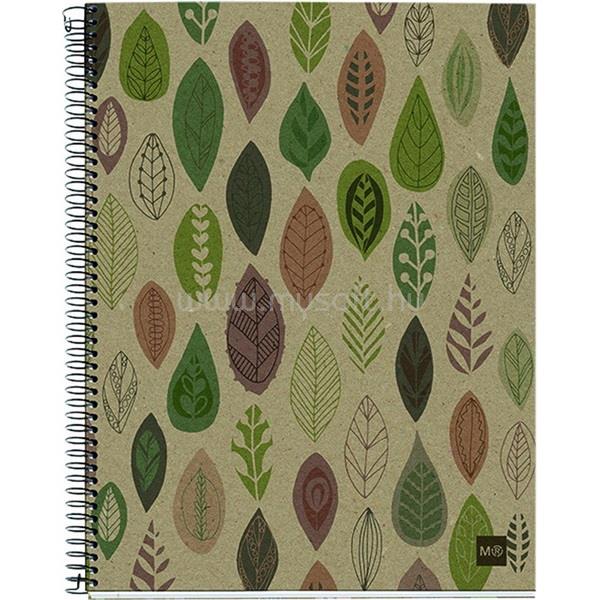 MIQUELRIUS Ecoleaves A4 4x30lap kockás spirálfüzet