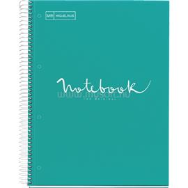 MIQUELRIUS Emotions A4 PP 5x24 lapos türkiz vonalas spirálfüzet A152381150 small