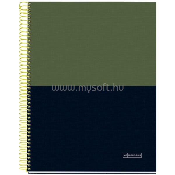 MIQUELRIUS Rider Green A4 4x35 lap kockás spirálfüzet
