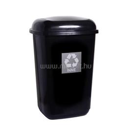 PLAFOR MOCCA Quatro 45L fekete/ezüst Quatro rugós billenő fedeles szemetes PL659-04 small