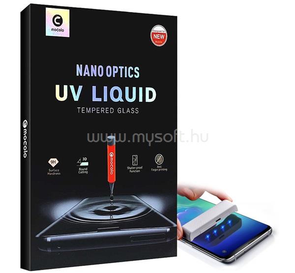 MOCOLO Huawei P30 Pro UV LIQUID képernyővédő üveg 3D, 9H + UV lámpa, ÁTLÁTSZÓ