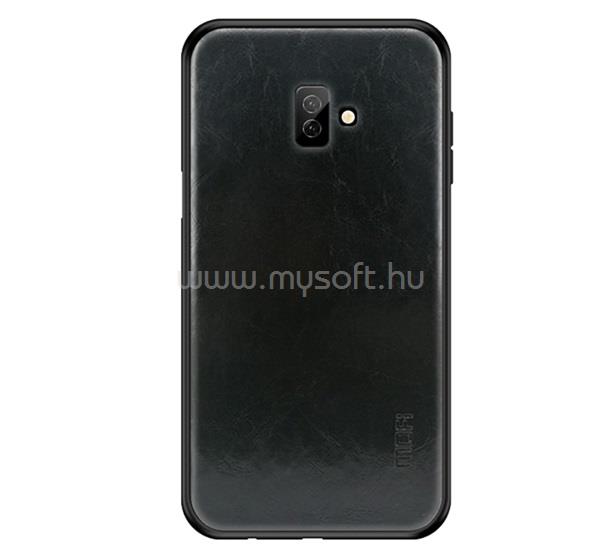 MOFI Samsung J6 Plus MOFI szilikon telefonvédő bőr hatású hátlap FEKETE