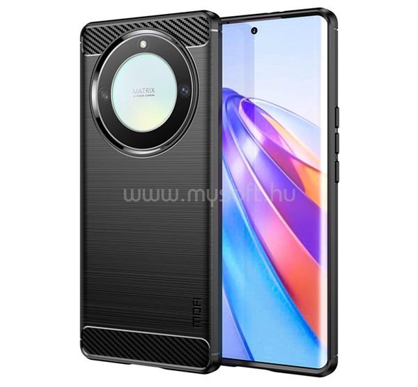 MOFI Honor Magic 5 Lite 5G MOFI szilikon telefonvédő ütésállóság, karbon minta, FEKETE
