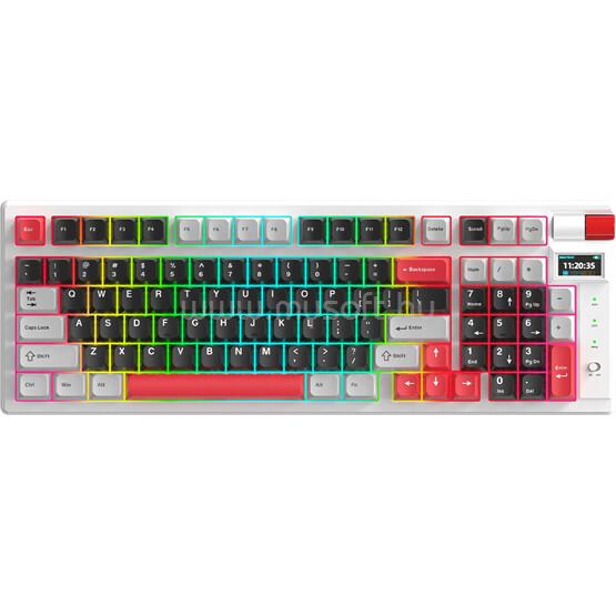 MONKA Storm Violet Linear mechanikus gamer vezeték nélküli billentyűzet amerikai angol lokalizáció (fehér)
