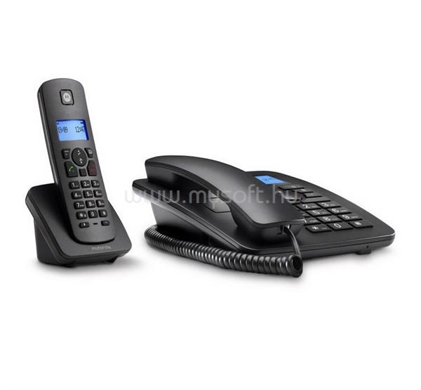 MOTOROLA C4201 COMBO telefon készülék csomag vezetékes + vezeték nélküli, DECT, FEKETE