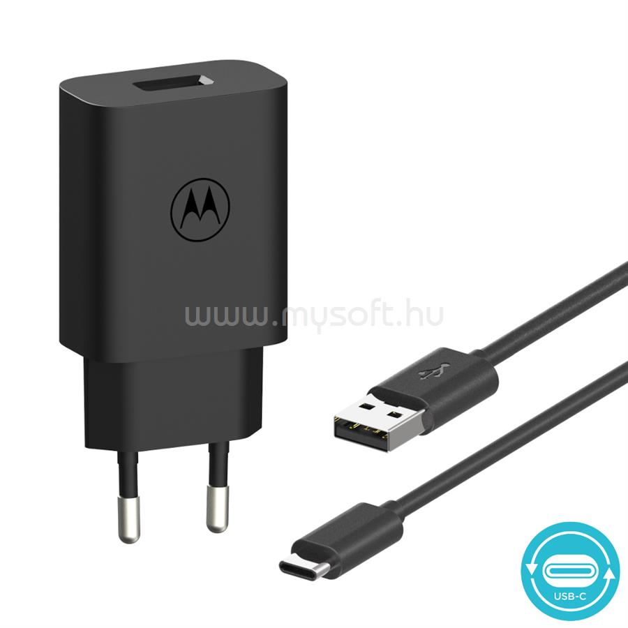 MOTOROLA Moto TurboPower 20W USB-A w/ 1m USB-C cable - Black