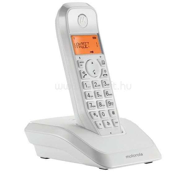 MOTOROLA S1201 telefon készülék vezeték nélküli, DECT, FEHÉR