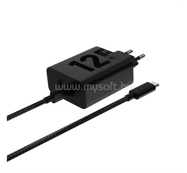 MOTOROLA MOTOROLA TURBOPOWER hálózati töltő 2 Type-C aljzat 125W, PD gyorstöltő + Type-C kábel, FEKETE