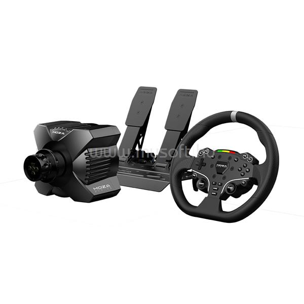 MOZA RACING kormány - R3 PC Szimulátor szett (Direct Drive, R3 bázis, ES kormány, SR-P Lite pedál, bilincs)