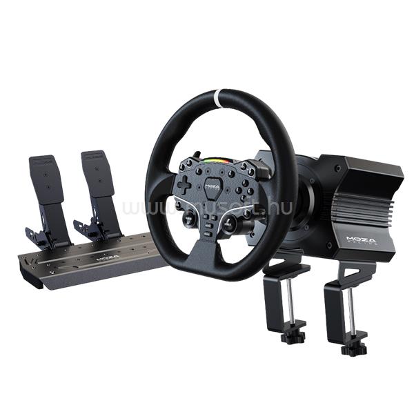 MOZA RACING kormány - R5 PC Szimulátor szett (Direct Drive, R5 bázis, ES kormány, SR-P Lite pedál, bilincs)