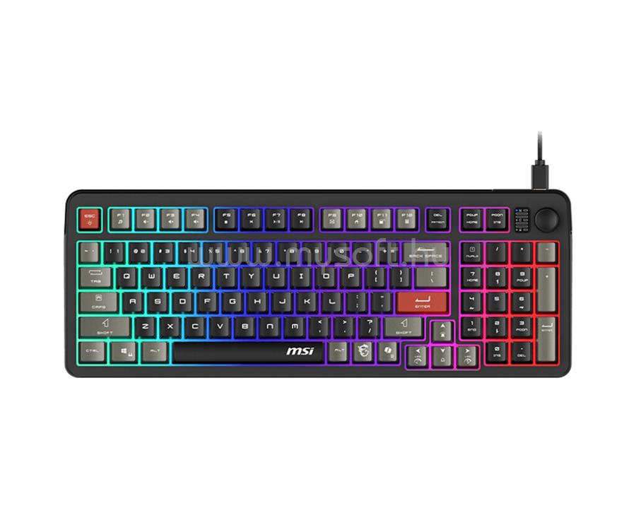 MSI FORGE GK110 membrán gamer vezetékes billentyűzet (magyar, fekete)