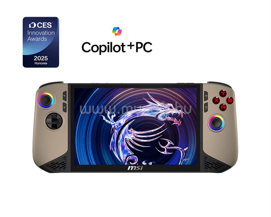 MSI Gaming Handheld Claw 8 AI+ A2VM-093HU, 8" FHD+, Ultra 7 258V, 32GB, 1TB, Win11H, Sandstorm/Black kézikonzol