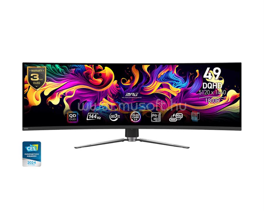 MSI MPG 491CQP QD-OLED ívelt Gaming Monitor