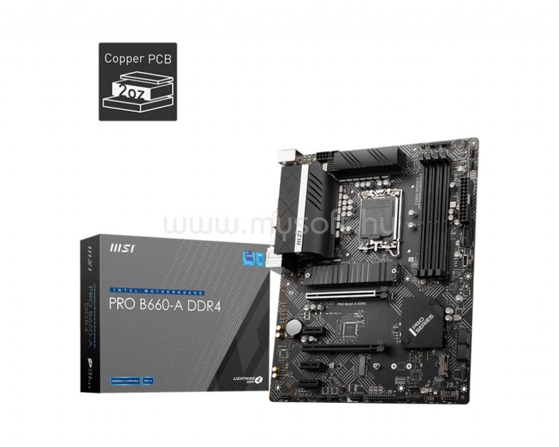 MSI alaplap PRO B660-A DDR4 (LGA1700, ATX)