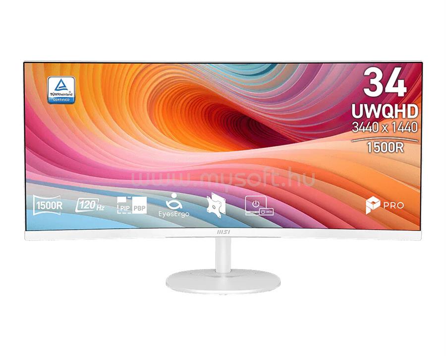 MSI PRO MP341CQW E12 ívelt Monitor (fehér)
