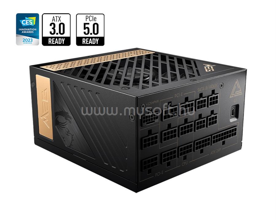 MSI tápegység MEG Ai1300P PCIE5 1300W 80+ Platinum